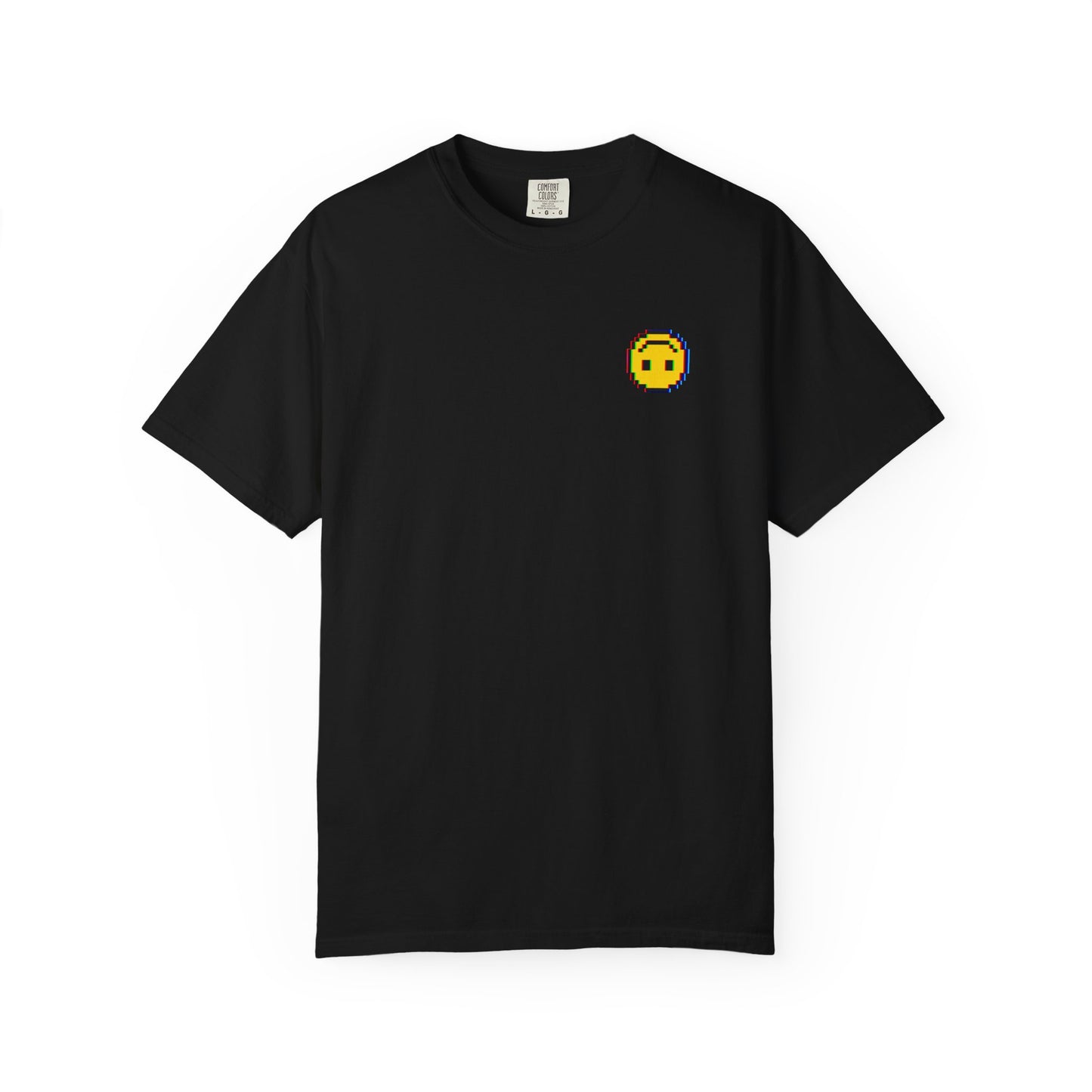 Pixel Upside-Down Smiley Comfy Unisex Garment-Dyed T-Shirt