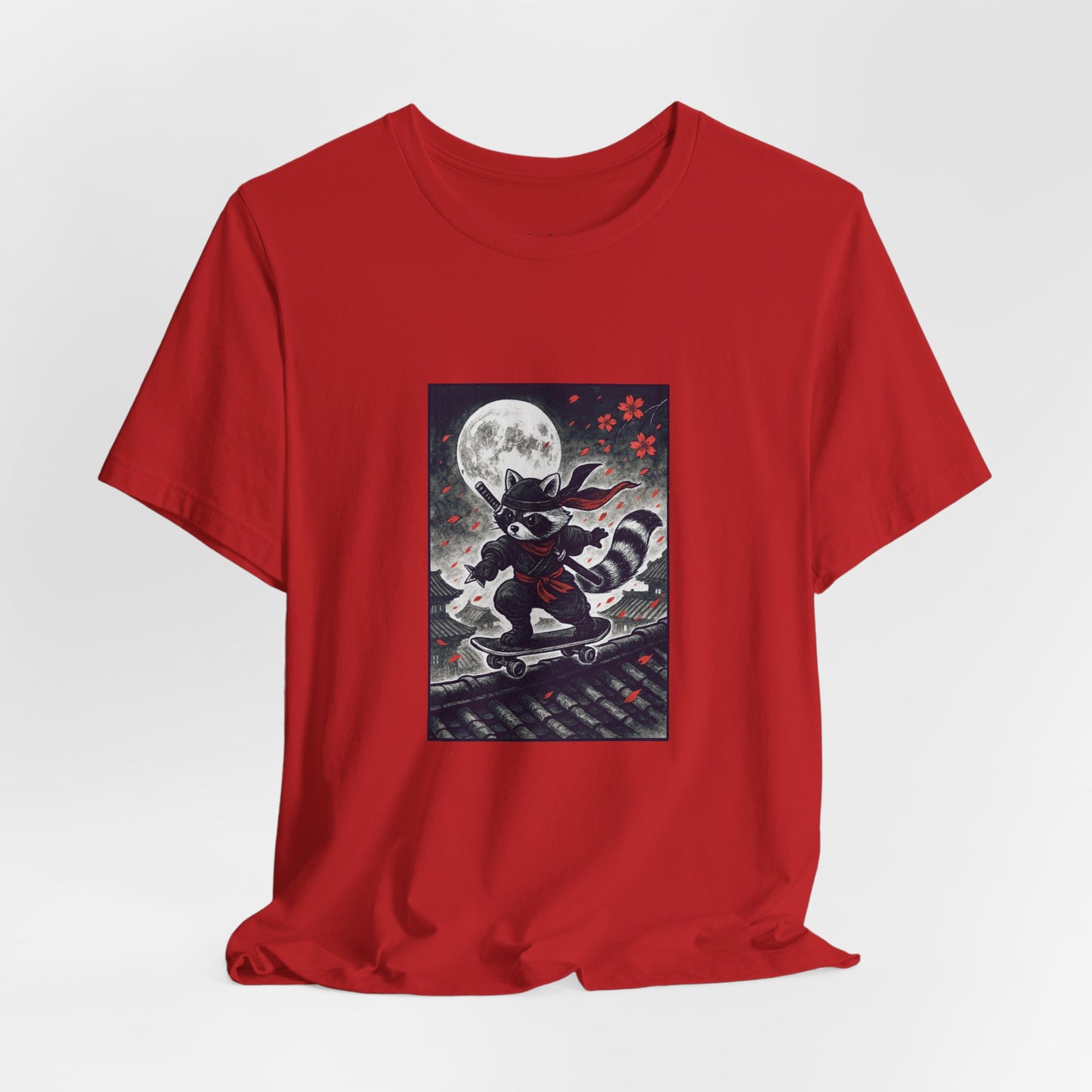 Stealth Raccoon Skater Premium Unisex Short-Sleeve Jersey Tee
