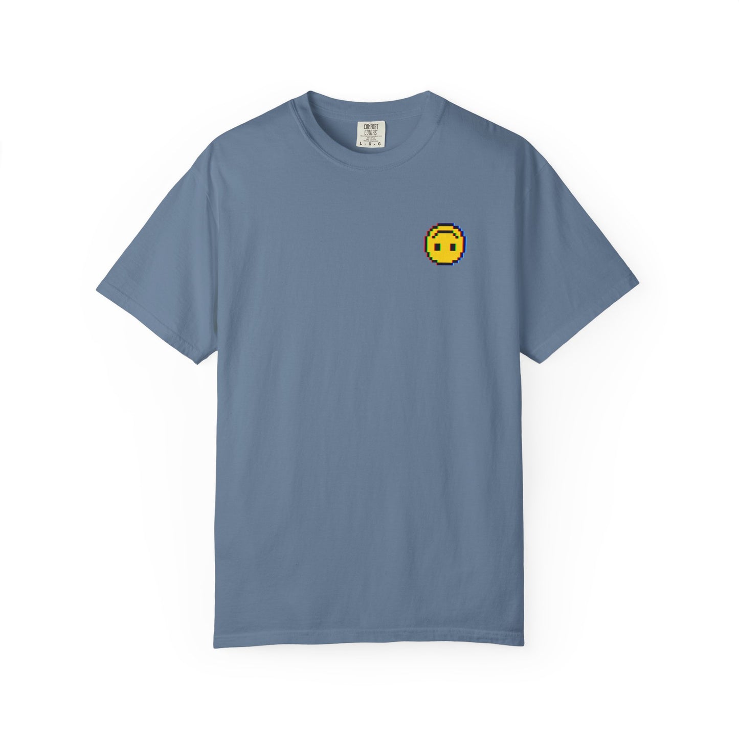 Pixel Upside-Down Smiley Comfy Unisex Garment-Dyed T-Shirt
