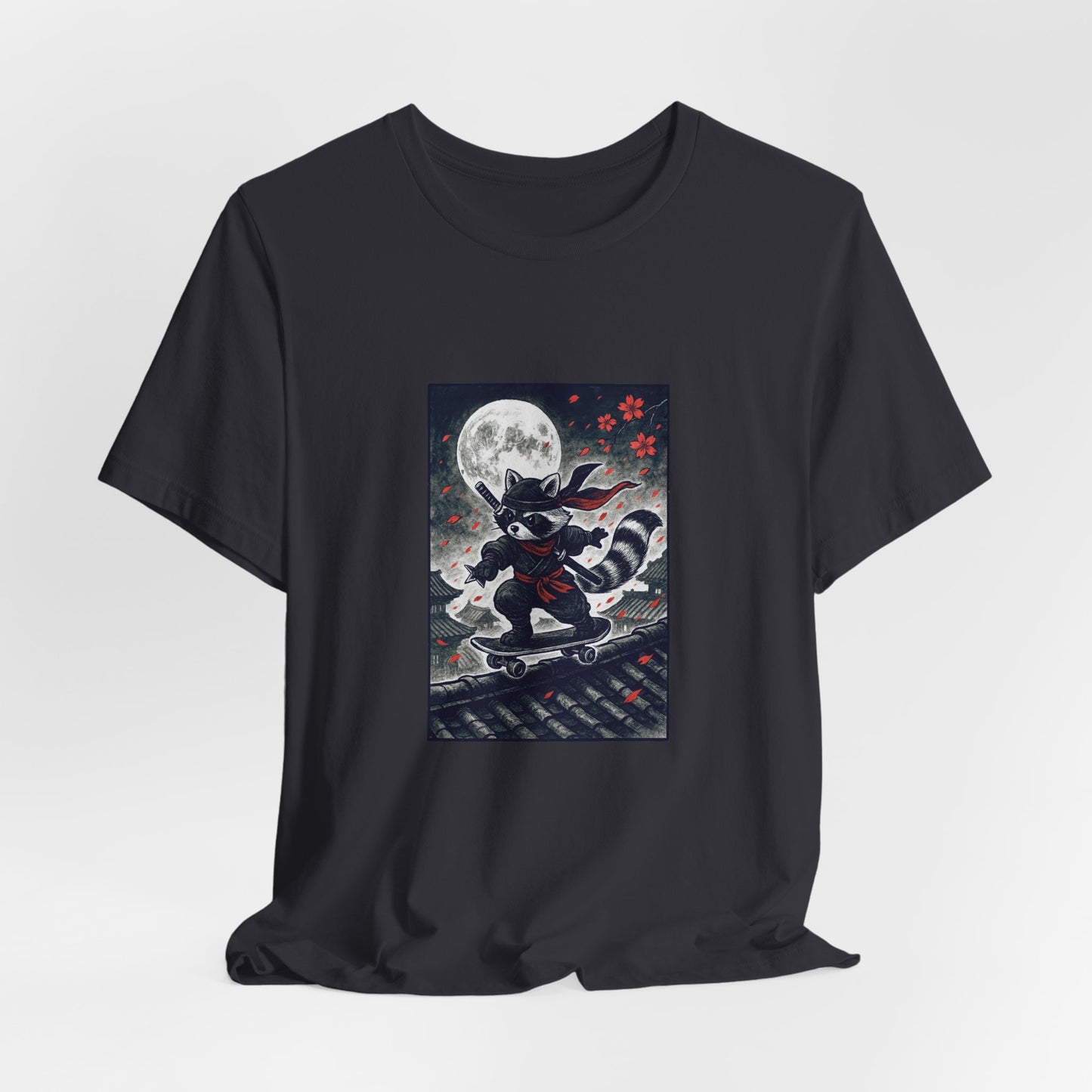 Stealth Raccoon Skater Premium Unisex Short-Sleeve Jersey Tee