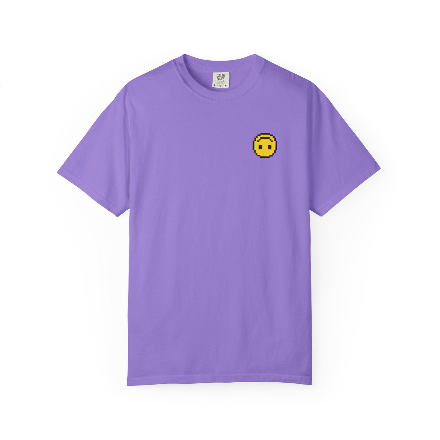 Pixel Upside-Down Smiley Comfy Unisex Garment-Dyed T-Shirt