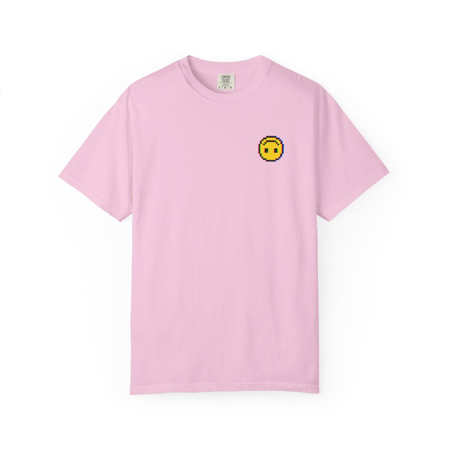 Pixel Upside-Down Smiley Comfy Unisex Garment-Dyed T-Shirt