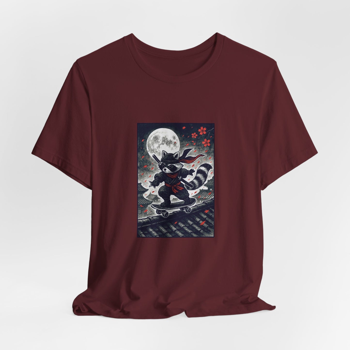 Stealth Raccoon Skater Premium Unisex Short-Sleeve Jersey Tee