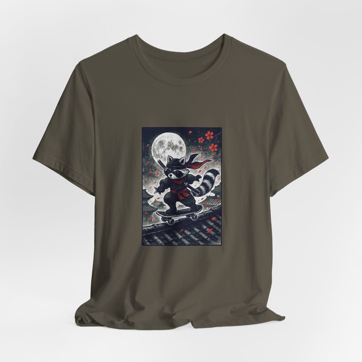 Stealth Raccoon Skater Premium Unisex Short-Sleeve Jersey Tee