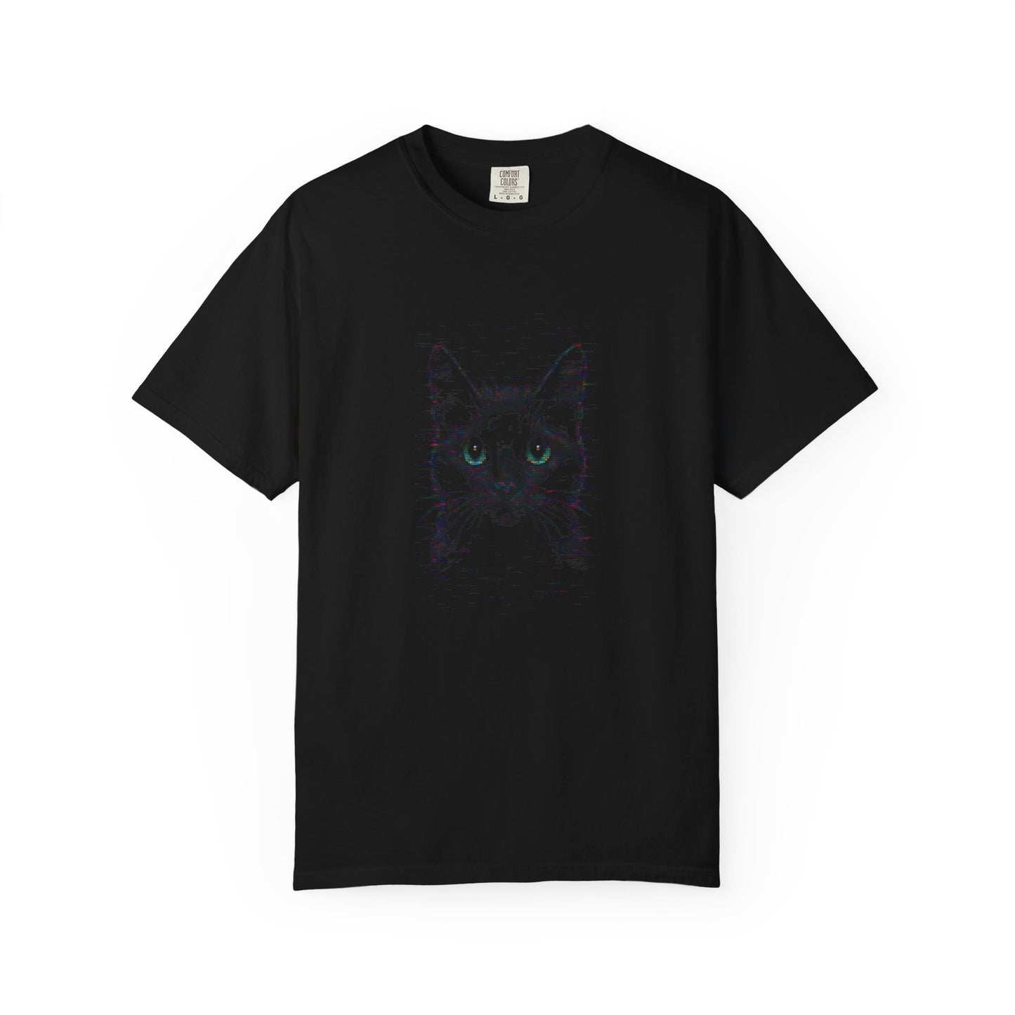 Glitch Kitty Face II Comfy Unisex Garment-Dyed T-Shirt