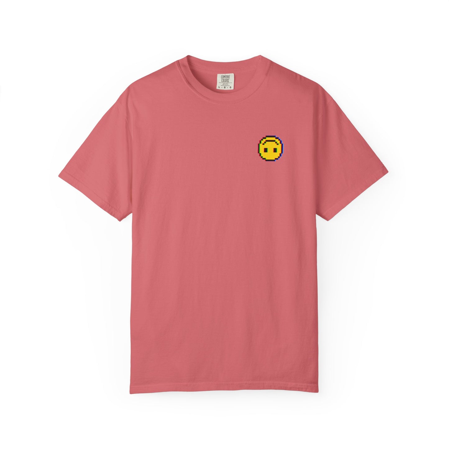 Pixel Upside-Down Smiley Comfy Unisex Garment-Dyed T-Shirt