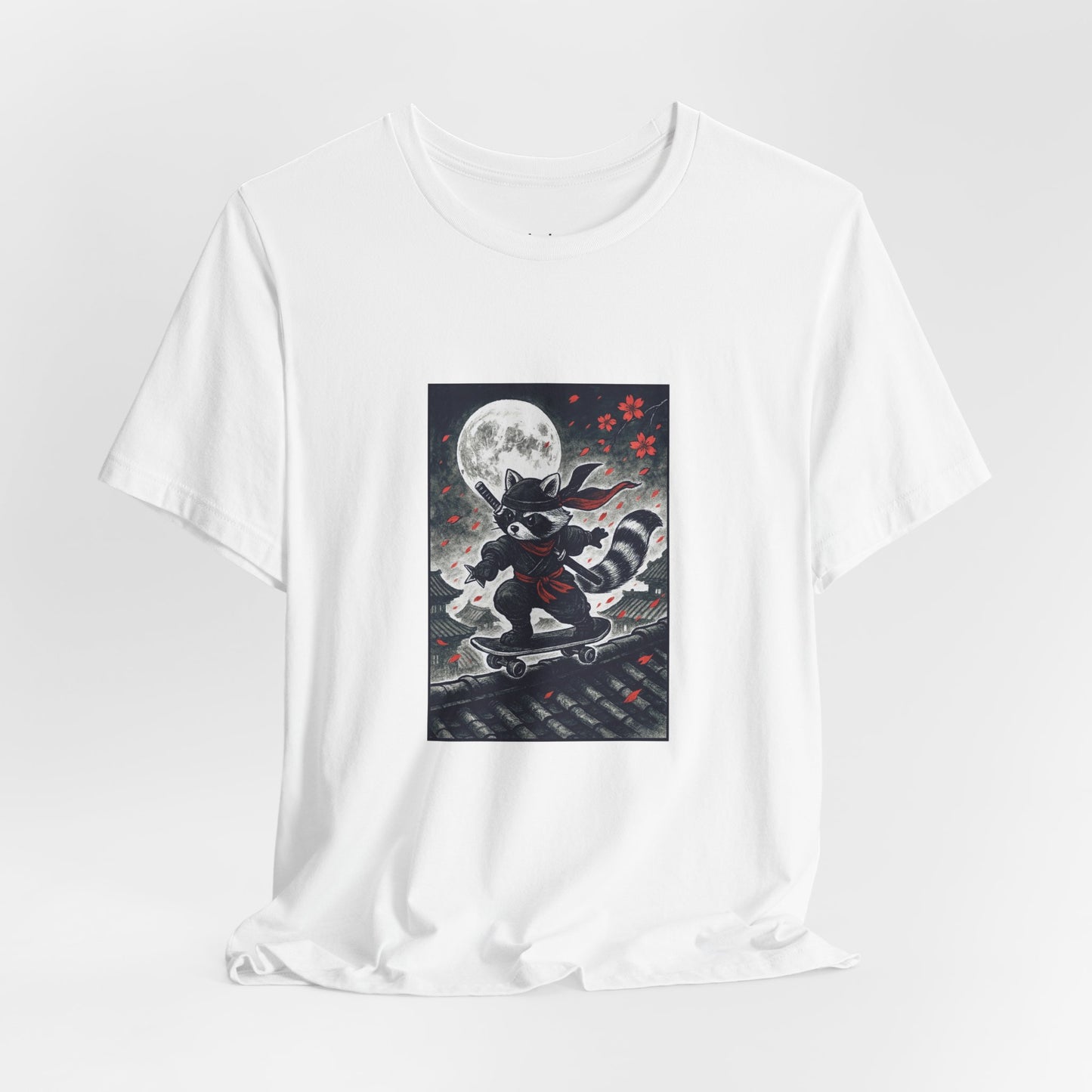 Stealth Raccoon Skater Premium Unisex Short-Sleeve Jersey Tee