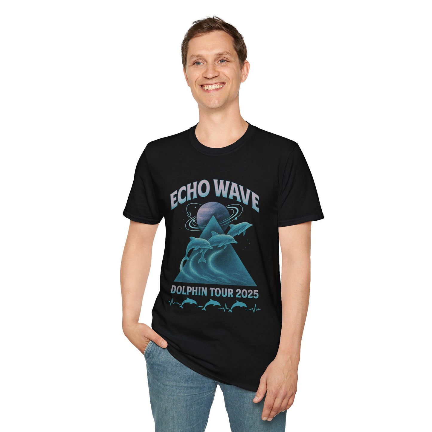 Echo Wave Dolphin Tour 2025 Unisex Softstyle T-Shirt