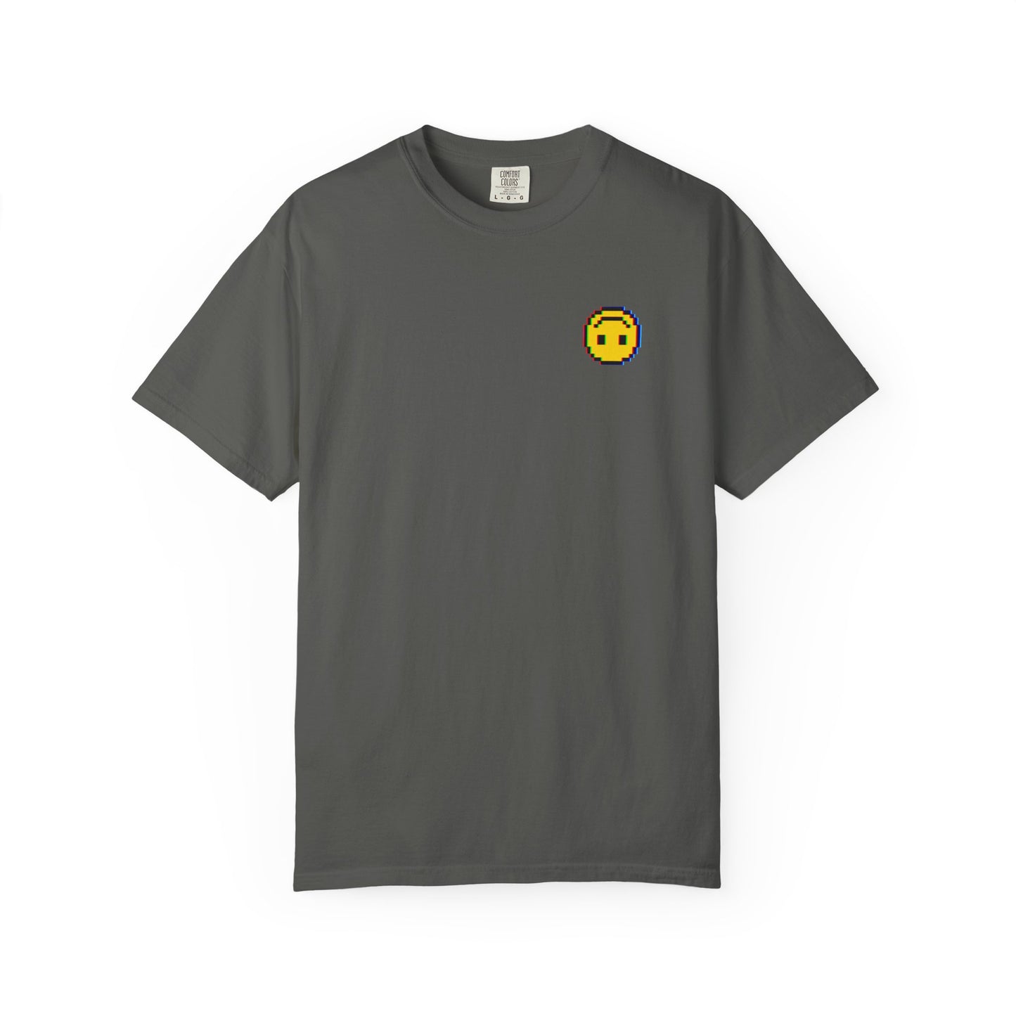 Pixel Upside-Down Smiley Comfy Unisex Garment-Dyed T-Shirt