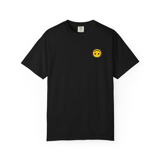 Pixel Upside-Down Smiley Comfy Unisex Garment-Dyed T-Shirt