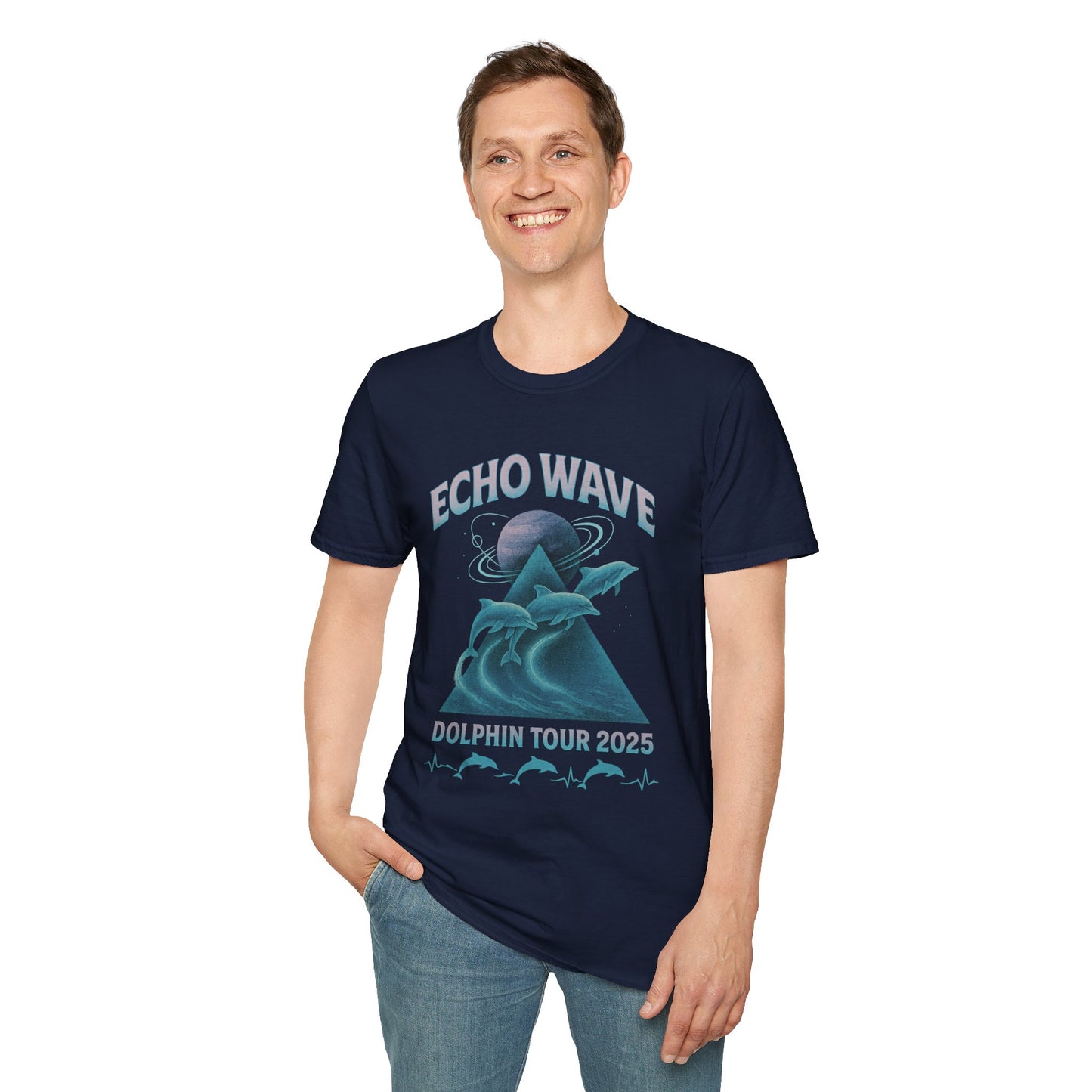 Echo Wave Dolphin Tour 2025 Unisex Softstyle T-Shirt