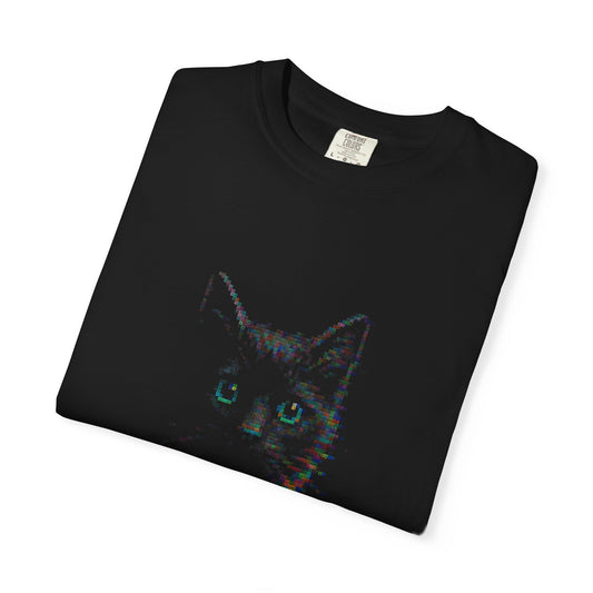 Glitch Kitty Face I Unisex Comfy Garment-Dyed T-Shirt