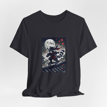 Stealth Raccoon Skater Premium Unisex Short-Sleeve Jersey Tee
