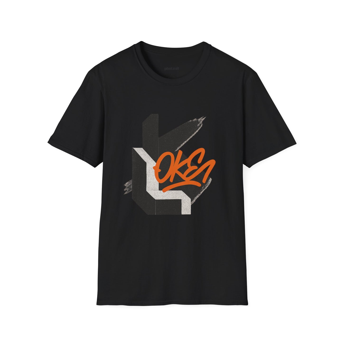 Urban Abstract Orange Tag Unisex Softstyle T-Shirt