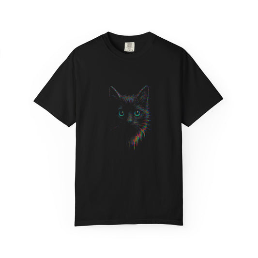 Glitch Kitty Face I Unisex Comfy Garment-Dyed T-Shirt