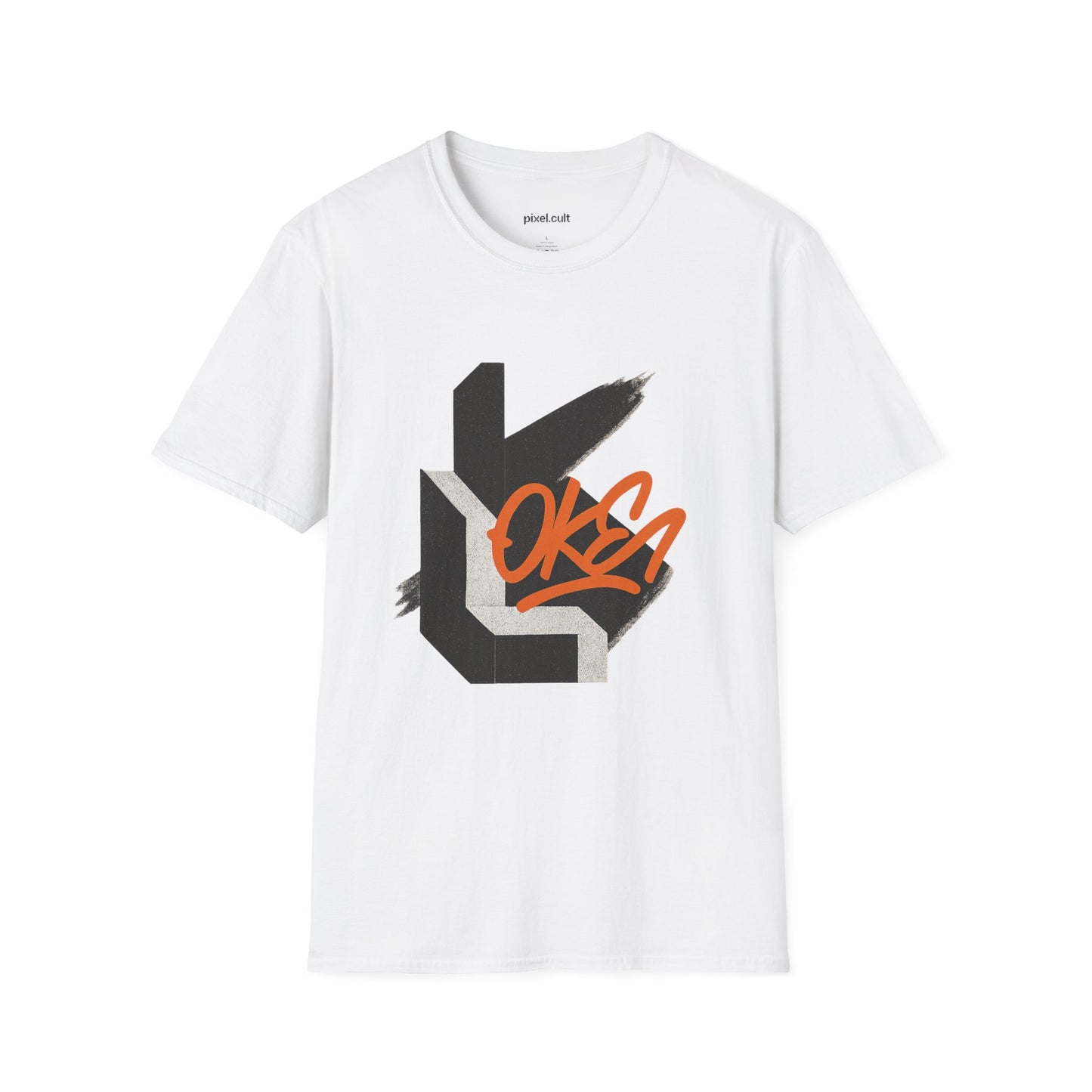 Urban Abstract Orange Tag Unisex Softstyle T-Shirt