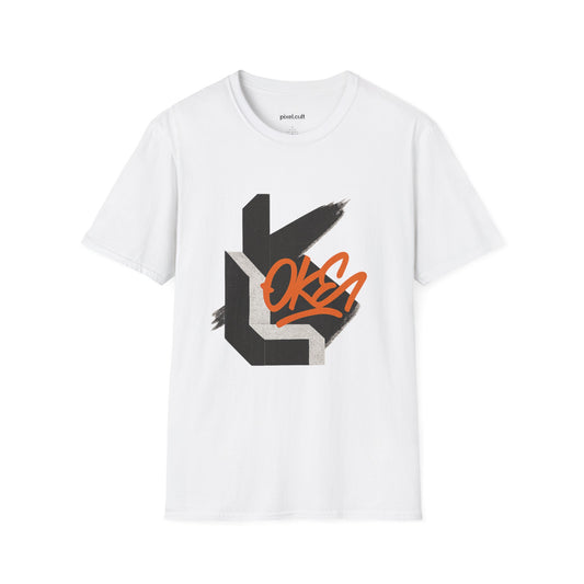 Urban Abstract Orange Tag Unisex Softstyle T-Shirt