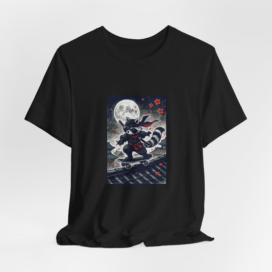 Stealth Raccoon Skater Premium Unisex Short-Sleeve Jersey Tee