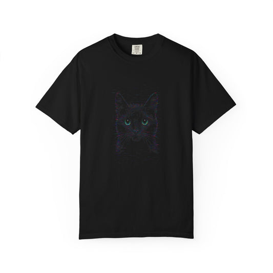 Glitch Kitty Face II Comfy Unisex Garment-Dyed T-Shirt