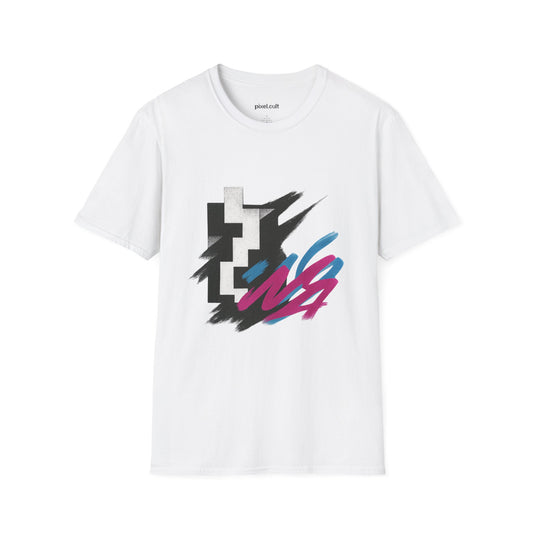 Urban Abstract Magenta Blue Tag Unisex Softstyle T-Shirt