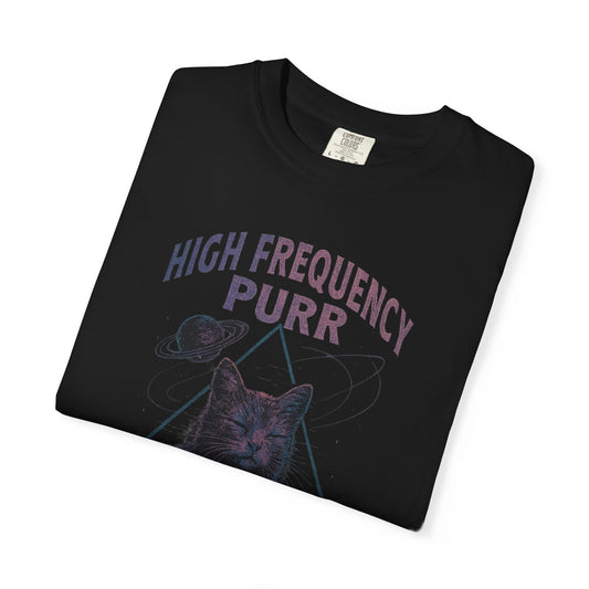 High Frequency Purr Cat Unisex Garment-Dyed T-Shirt