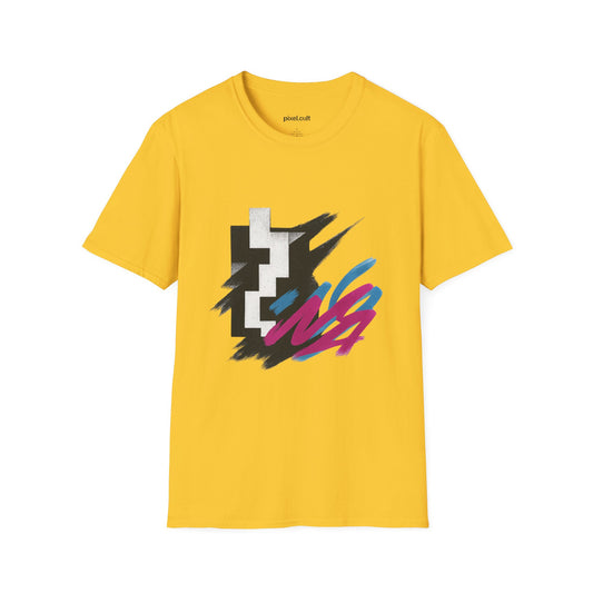Urban Abstract Magenta Blue Tag Unisex Softstyle T-Shirt